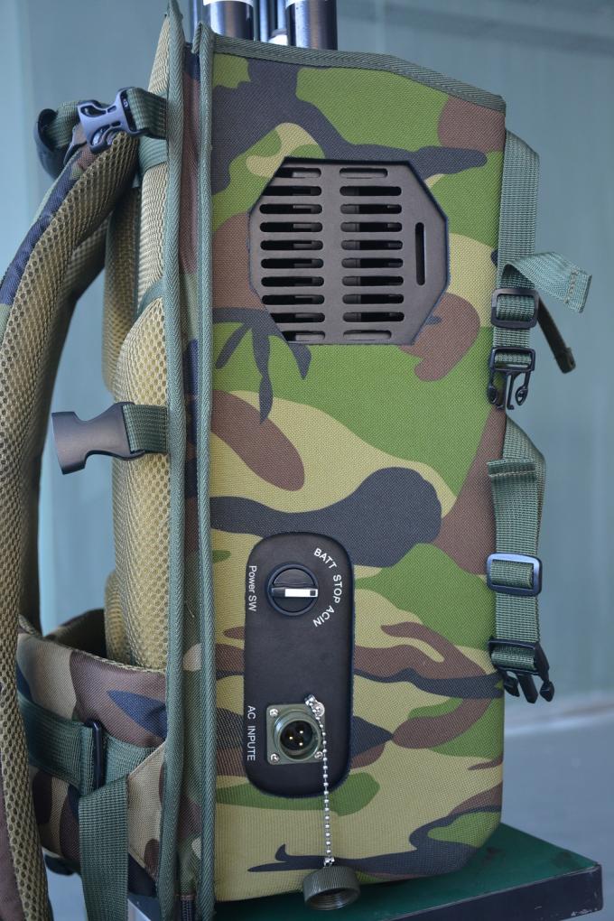 6 Channels Total Output 90W GPS WIFI Backpack Signal Jammer Up To 200 Meters