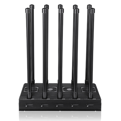 World First 10 antennas Signal jammer with Intelligent cooling system,blocking 2G,3G,4G, WIFI,GPS，Lojack,cover range up