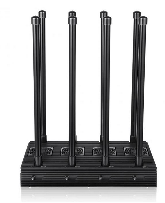 World First 8 antennas jammer with Intelligent cooling system,blocking 2G,3G,4G,5G signals,cover range up to 150m