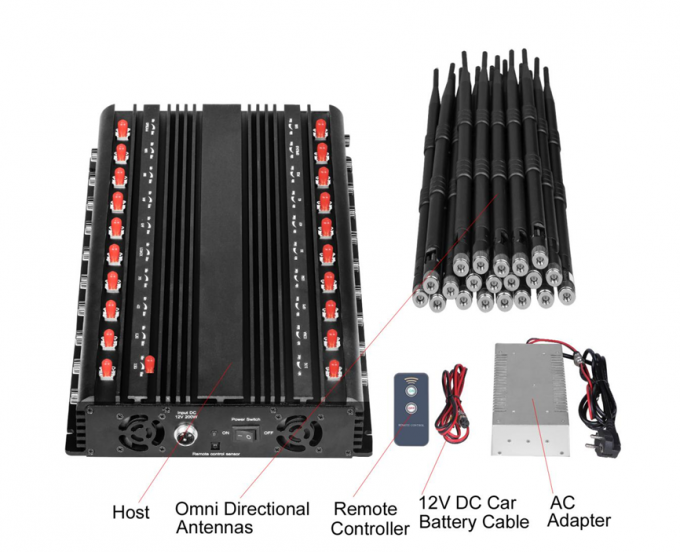 World First 20 antennas all-in-one 5G mobile phone including 3.5G 3.7G all frequencies Signal jammer With Remote Control