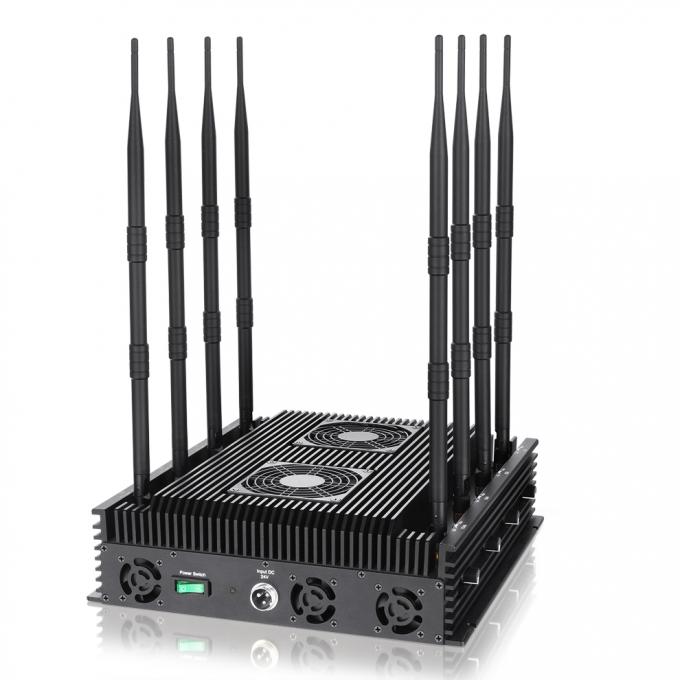 New powerful 8 antennas jammer block 2G, 3G, 4G, WIFI, GPSL1,Lojack,adjustable 68W output power cover range up to 80m