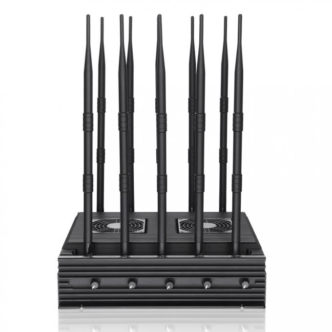 New powerful 10 antennas jammer block 2G, 3G, 4G, WIFI, 5.8GGPSL1 ,Lojack,75W output power cover range up to 80m