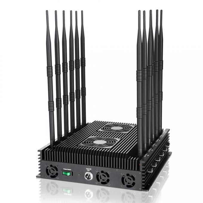 New powerful 12 antennas jammer block 2G3G4G5GGPSL1GPSL2-L5,GPSL3-L4 ,WIF,ILojack,98W output power cover range up to 80m