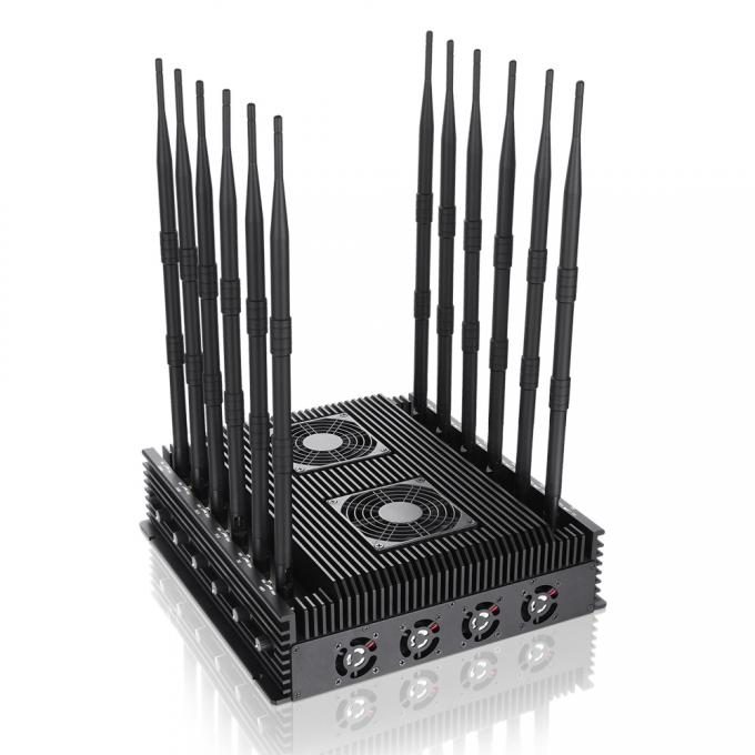 New powerful 12 antennas jammer block 2G3G4G5GGPSL1GPSL2-L5,GPSL3-L4 ,WIF,ILojack,98W output power cover range up to 80m