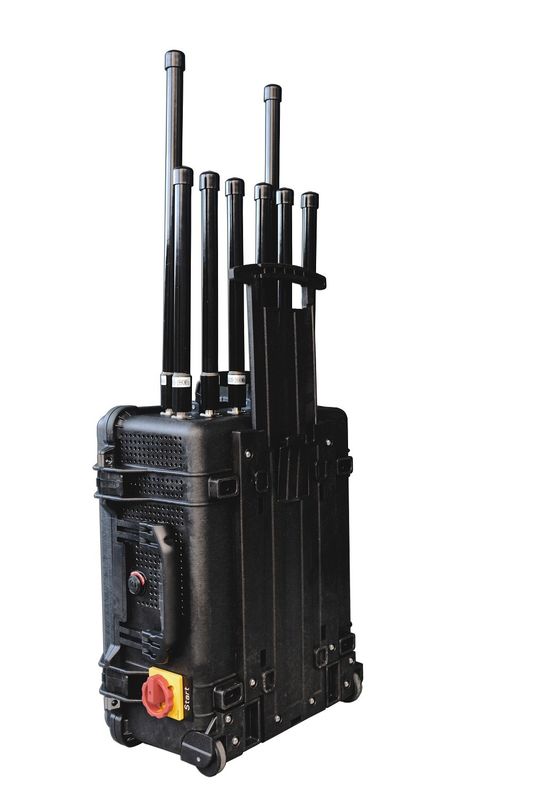High Power Draw Bar Box 8 Channels Mobile Signal Jammer 236W up to 200 meters block 2G.3G.4G GPSL1. WIFI .Lojack