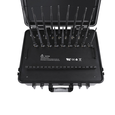 New powerful briefcase 18 Antenna Jammer blocks 2G, 3G, 4G, 5G, GPSL1, GPSL2-L5, GPSL3-L4, WIFI, 315,433,868, Lojack signals with 158W output power and a coverage range up to 120m