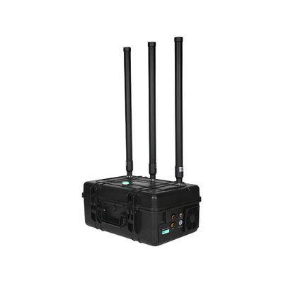 3 antennas 150W powerful briefcase design signal jammer blocks 2400-2500MHz,850-950MHz, 5725-5850MHz etc,. customizable signals, with a coverage range of up to 1500 meters.