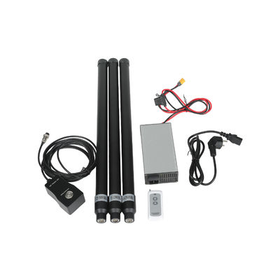 3 antennas 150W powerful briefcase design signal jammer blocks 2400-2500MHz,850-950MHz, 5725-5850MHz etc,. customizable signals, with a coverage range of up to 150 meters.