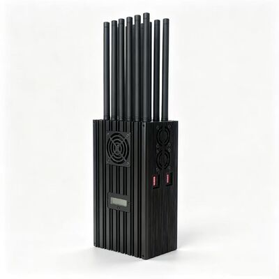 75W Portabe 12 Antennas 2G.3G.4G.5G Cell Phone Signal Jammer 2.4G 5.2G.5.8G WIFI Signals and   Lojack （Supports charging while discharging）