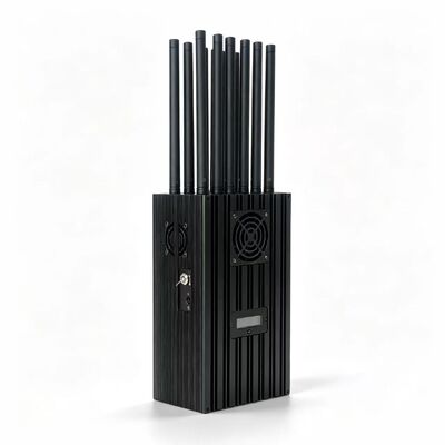 75W Portabe 12 Antennas 2G.3G.4G.5G Cell Phone Signal Jammer 2.4G 5.2G.5.8G WIFI Signals and   Lojack （Supports charging while discharging）