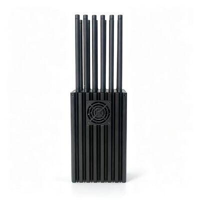75W Portabe 12 Antennas 2G.3G.4G.5G Cell Phone Signal Jammer 2.4G 5.2G.5.8G WIFI Signals and   Lojack （Supports charging while discharging）