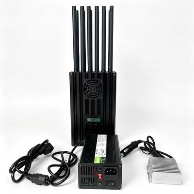 75W Portabe 12 Antennas 2G.3G.4G.5G Cell Phone Signal Jammer 2.4G 5.2G.5.8G WIFI Signals and   Lojack （Supports charging while discharging）