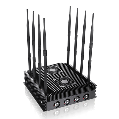 New powerful 8 antennas jammer block 2G, 3G, 4G,5G signals. adjustable 72W output power cover range up to 80m