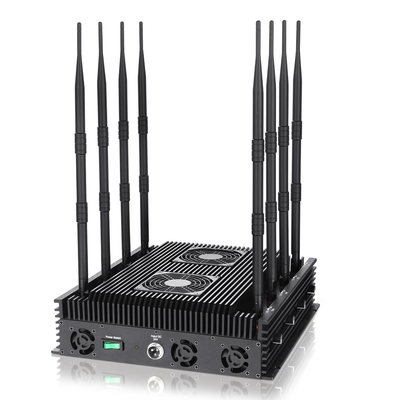 New powerful 8 antennas jammer block 2G, 3G, 4G,5G signals. adjustable 72W output power cover range up to 80m