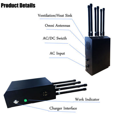 6 Channels High Power Backpack Cell Phone Jammer 2G.3G.4G.5G VIP Protection (Professional)