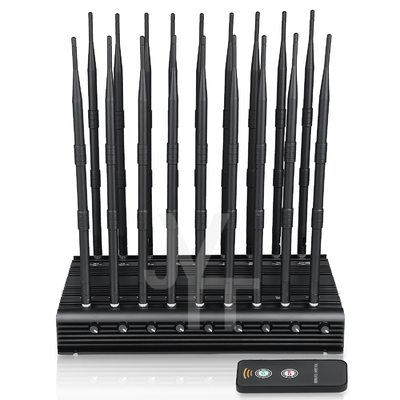 18 antennas signal jammer blocking all 2G 3G 4G 5G WIIFI GPS RF LOJACK signals with remote control.