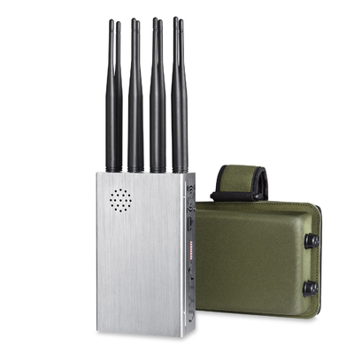 Portable 8 antennas mobile phone signal jammer blocks 2G 3G 4G 5G WIFI signals with bigger hot sink & battery